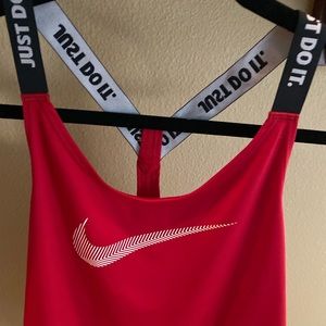 Nike red crop top tank